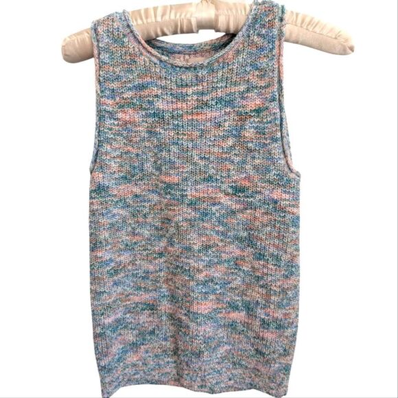 Ann Taylor LOFT Pastel‎ Rainbow Knit Sleeveless Sweater Size Small Petite - Picture 3 of 7